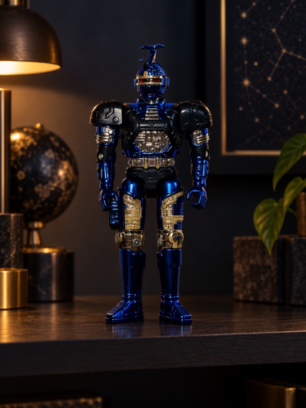 Vintage 1996 Bandai Big Bad Beetleborgs Blue Stinger Beetleborg Action Figure 6"
